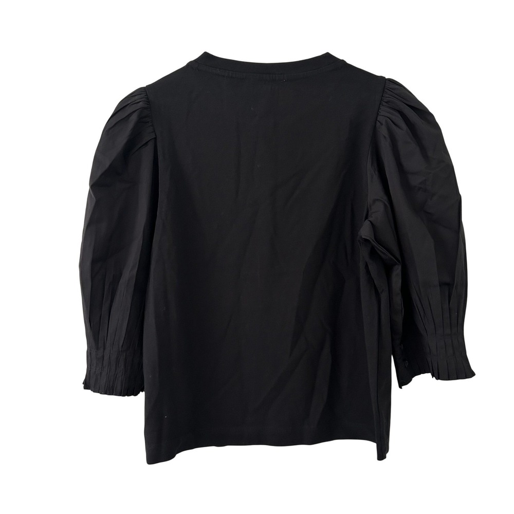 Madewell Women's Black Puff Sleeve Crewneck Knit Top Size S Small New - Picture 6 of 9